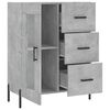 vidaXL Buffet gris b&eacute;ton 69,5x34x90 cm bois d'ing&eacute;nierie