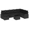 vidaXL Ensemble de Canap&eacute;s 9 pc Noir polyrotin