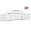vidaXL Paniers &agrave; gabions arqu&eacute;s 14 pcs 200x30x40/60 cm Fer galvanis&eacute;