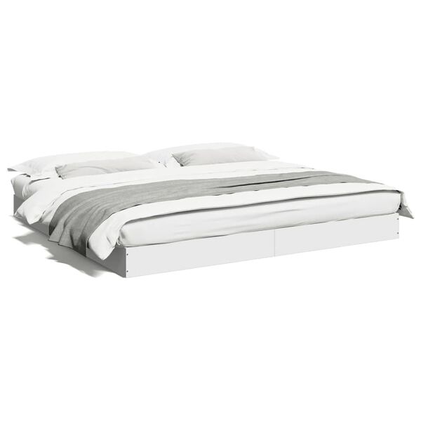 vidaXL Cadre de lit sans matelas blanc 180x200 cm bois d'ingénierie