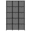 vidaXL Étagère à 15 cubes avec boîtes Noir 103x30x175,5 cm Tissu