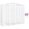 vidaXL Paniers &agrave; gabions arqu&eacute;s 2 pcs 200x50x160/180 cm Fer galvanis&eacute;