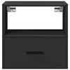vidaXL Table de chevet murale noir 40x31x39,5 cm