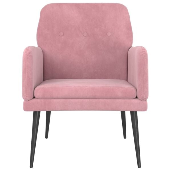 vidaXL Fauteuil Rose 62x79x79 cm Velours