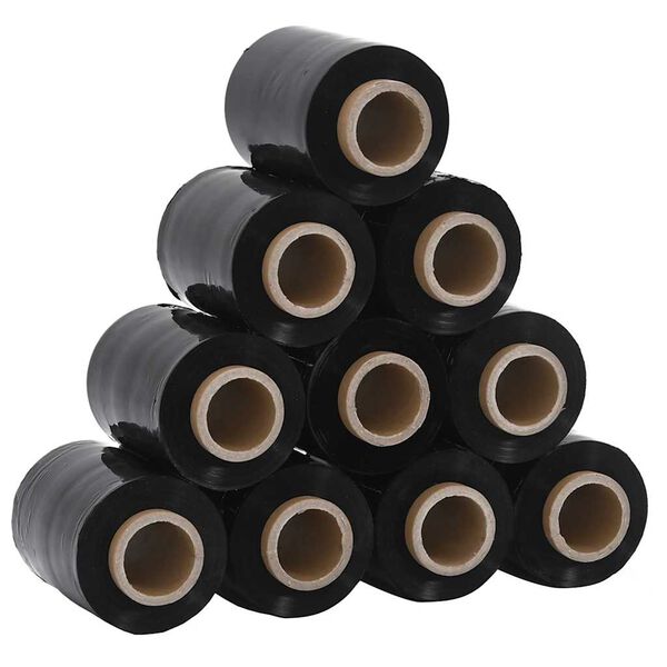 vidaXL Films &eacute;tirables 10 pcs noir 23 &mu;m 10 cm x 150 m