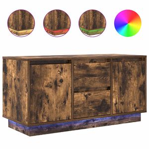 vidaXL Meuble TV avec lumi&egrave;res LED ch&ecirc;ne fum&eacute; 100x41x50 cm