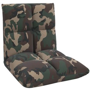 vidaXL Fauteuil de sol ajustable Vert arm&eacute;e Tissu