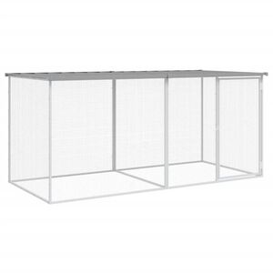 vidaXL Cage &agrave; poulets avec toit gris clair 203x98x90 cm