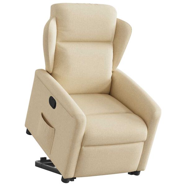 vidaXL Fauteuil inclinable Cr&egrave;me Tissu