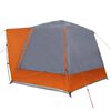 vidaXL Tente de camping Gris et orange 420 x 420 x 227 cm Polyester