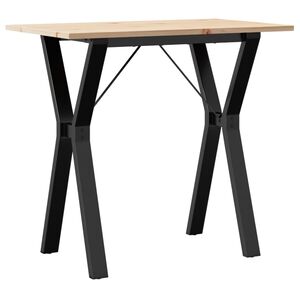 vidaXL Table &agrave; manger cadre en Y 80x50x75 cm bois de pin massif acier