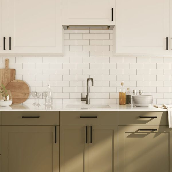 vidaXL Poign&eacute;es d'armoire 20 pcs noir 128 mm acier inoxydable