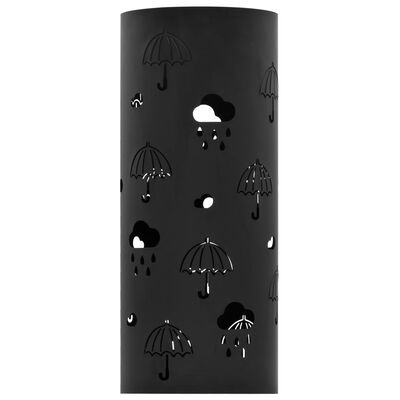 vidaXL Porte-parapluie Design Parapluies Acier Noir