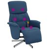 vidaXL Fauteuil inclinable de massage avec repose-pieds bleu tissu