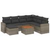 vidaXL Salon de jardin 8 pcs avec coussins gris r&eacute;sine tress&eacute;e