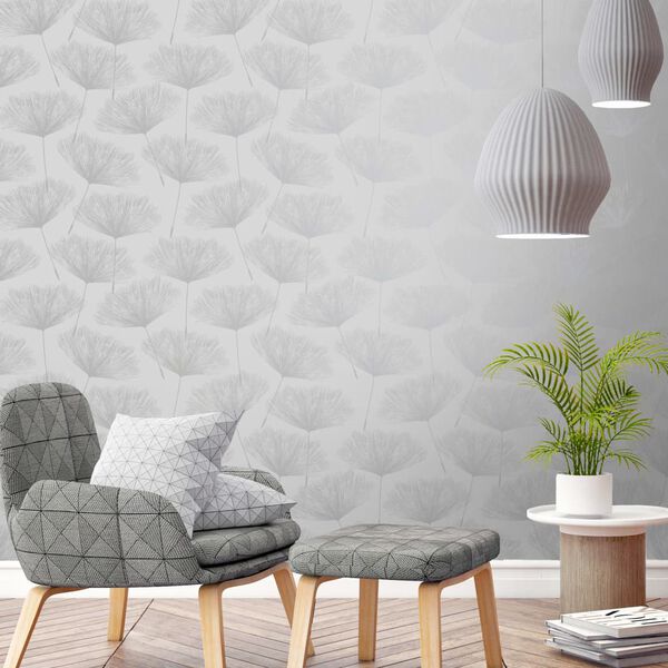 DUTCH WALLCOVERINGS Papier peint Fleur Gris