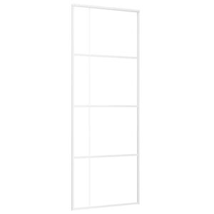 vidaXL Porte coulissante Verre ESG et aluminium 76x205 cm Blanc