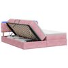 vidaXL Lit de rangement LED avec matelas Rose 200 x 200 cm Velours