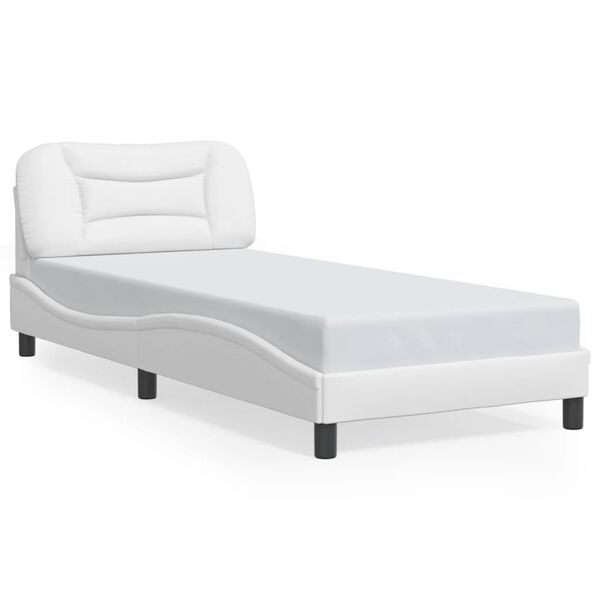 vidaXL Cadre de lit avec LED sans matelas Hvar blanc 90x190 cm