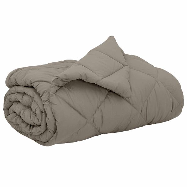 vidaXL Duvet complet toute l'ann&eacute;e Gris clair 220 x 260 cm Microfibre