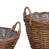 vidaXL Panier de Plante avec stockage 2 pcs Marron Rattan Lacak