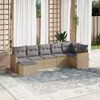 vidaXL Salon de jardin avec coussins 7 pcs beige r&eacute;sine tress&eacute;e