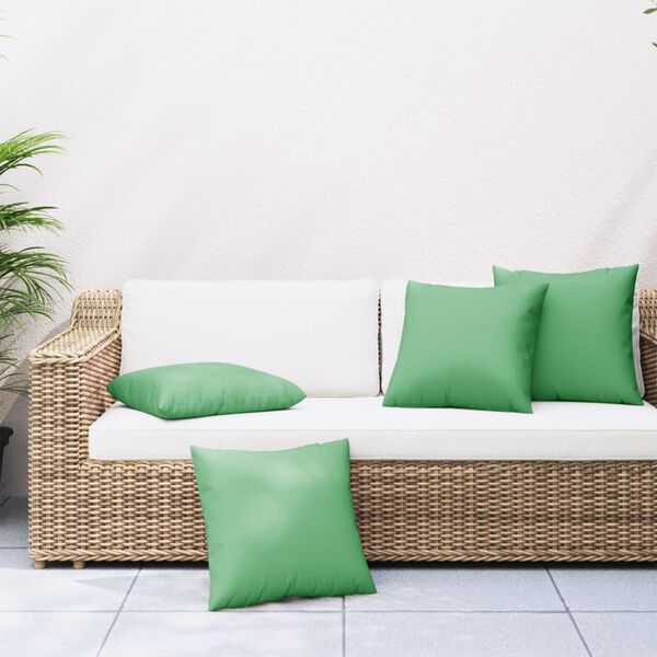 vidaXL Coussins de canap&eacute; lot de 4 vert 50x50 cm tissu