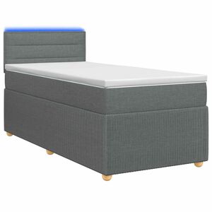 vidaXL Lit boxspring avec matelas Gris fonc&eacute; 90 x 200 cm Tissu
