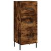 vidaXL Buffet haut Ch&ecirc;ne fum&eacute; 34,5x34x180 cm Bois d'ing&eacute;nierie