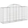 vidaXL Panier de gabions arqu&eacute; 200x50x100/120 cm Fer galvanis&eacute;