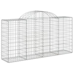 vidaXL Panier de gabions arqu&eacute; 200x50x100/120 cm Fer galvanis&eacute;