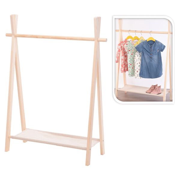 Storage solutions Porte-v&ecirc;tements pour enfants &agrave; 1 niveau Bois de pin
