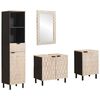 vidaXL Ensembles de salle de bain 4 pcs Finition Lavage Blanc