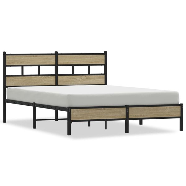 vidaXL Cadre de lit sans matelas ch&ecirc;ne sonoma 140x190 cm