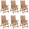 vidaXL Chaises de jardin inclinables 6 pc Naturel Bois d'Acacia Massif