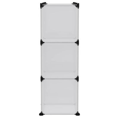 vidaXL Cubes de rangement 9 pcs avec portes Transparent PP