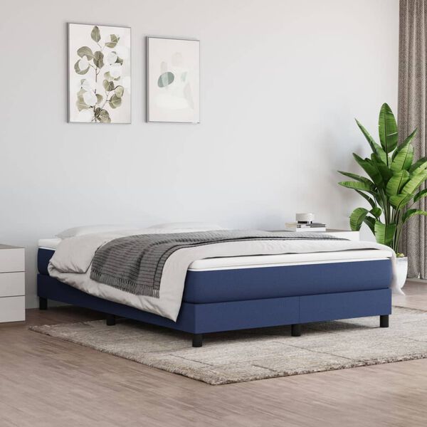 vidaXL Matelas de lit &agrave; ressorts ensach&eacute;s fermet&eacute; moyenne Bleu 140x190x20 cm Tissu