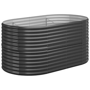 vidaXL Lit sur&eacute;lev&eacute; de jardin Acier galvanis&eacute; Anthracite