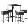 vidaXL Ensemble de bar de jardin 5 pcs avec coussins noir poly rotin