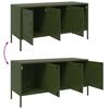 vidaXL Meuble TV vert olive 100,5x39x50,5 cm acier