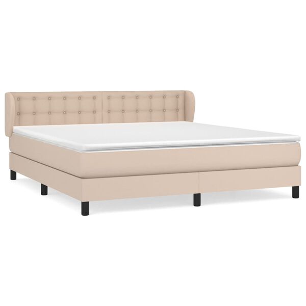 vidaXL Sommier &agrave; lattes de lit avec matelas Cappuccino 160x200 cm