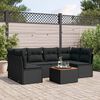 vidaXL Salon de jardin 7 pcs avec coussins noir r&eacute;sine tress&eacute;e