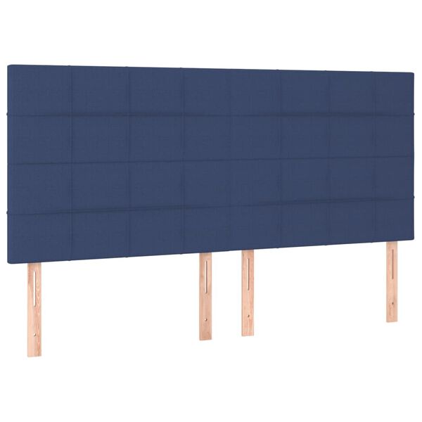 vidaXL T&ecirc;te de lit Bleu 180x5x118/128 cm Tissu