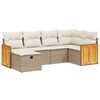 vidaXL Salon de jardin avec coussins 6 pcs beige r&eacute;sine tress&eacute;e