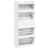 vidaXL Armoire &agrave; chaussures 4 tiroirs rabattables blanc 80x34x187,5 cm