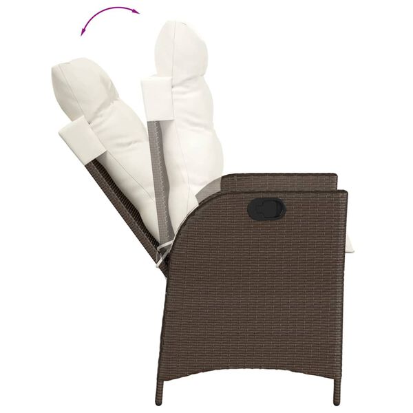 vidaXL Ensemble &agrave; manger de jardin et coussins 7 pcs marron rotin