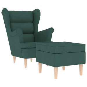 vidaXL Fauteuil avec repose-pied Vert fonc&eacute; Tissu