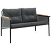 vidaXL Banc de jardin avec coussins 116 cm noir acier