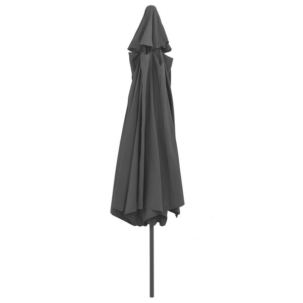 vidaXL Parasol de jardin avec mât en métal 390 cm anthracite