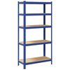 vidaXL &Eacute;tag&egrave;re de rangement &agrave; 5 niveaux Bleu Acier et bois ing&eacute;nierie